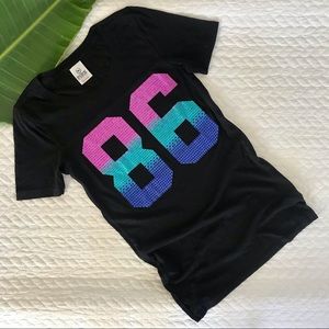 VS Pink Rhinestone Bling Black S/S T-Shirt XS